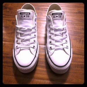 Size 8 Leather Platform Converse